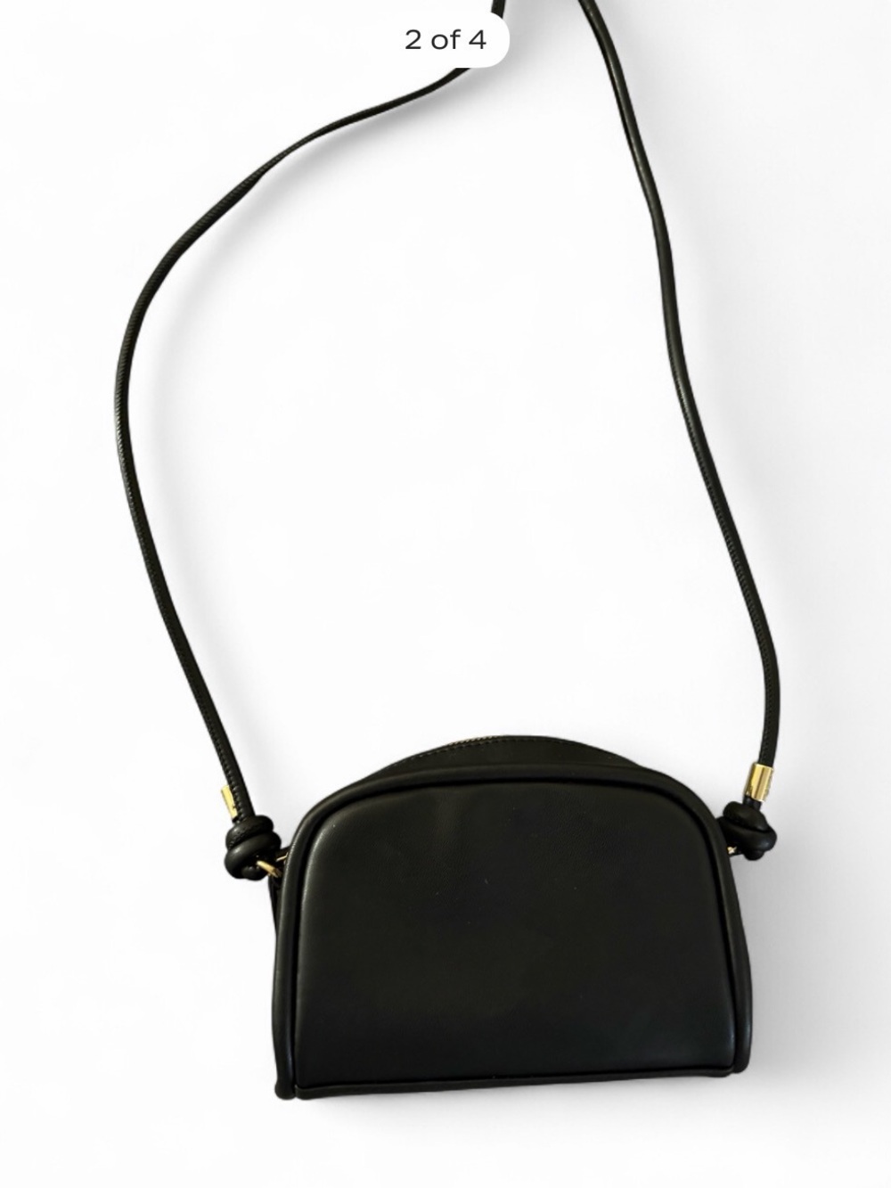 H&M Black leather crossbody bag with gold hardware great condition - Picture 2 of 4